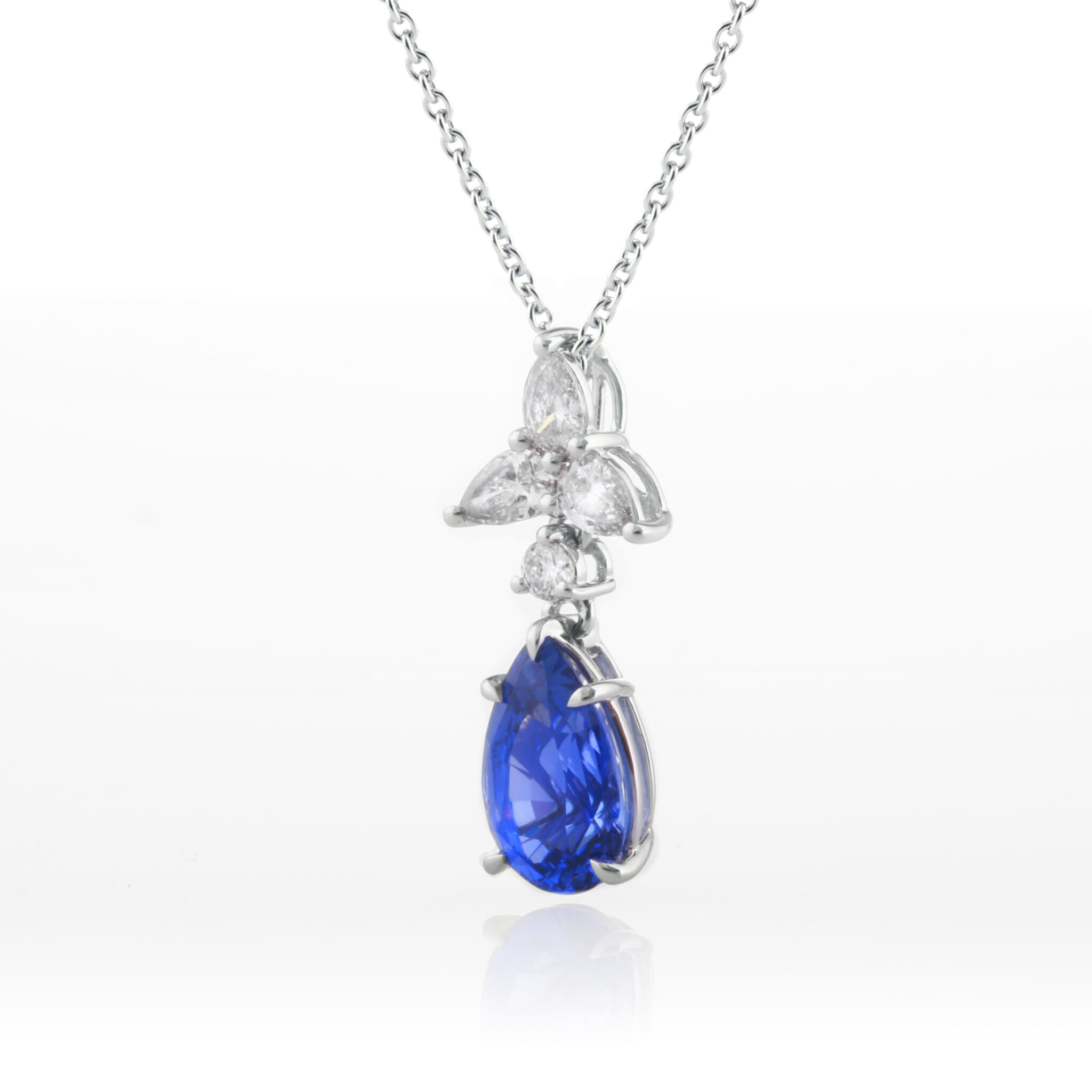 Sapphire and diamond pendant - Holdsworth Bros