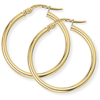 18ct Classic Hoop Earrings